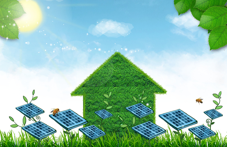太阳能环保海报背景素材