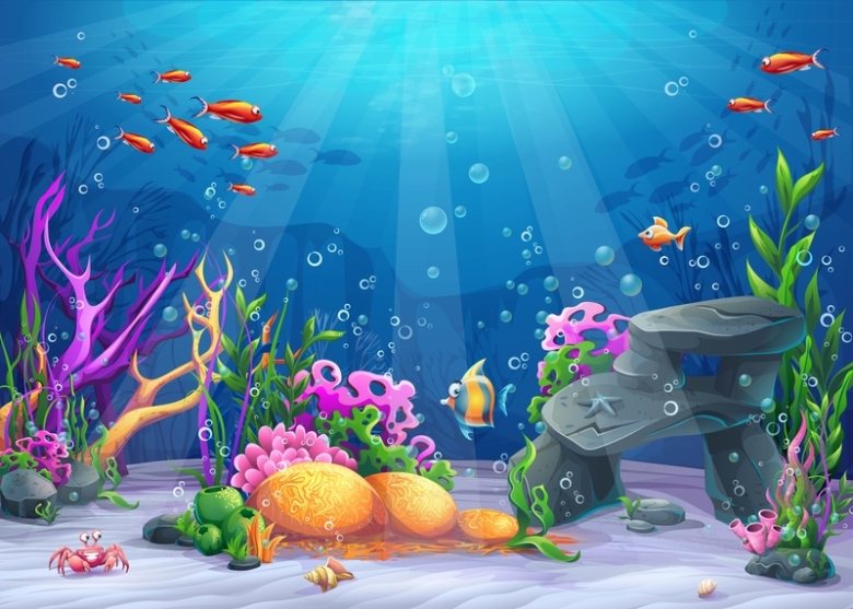 卡通海洋海底世界背景素材