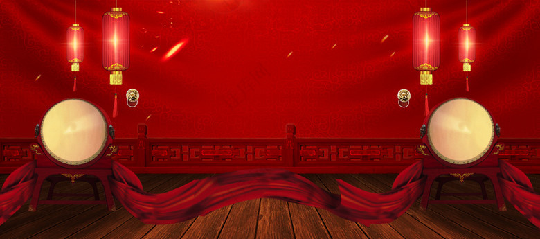 天猫淘宝节日红色大气背景