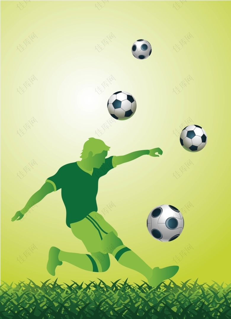 矢量手绘足球运动比赛背景素材