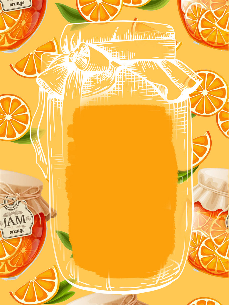 清新橙汁背景素材