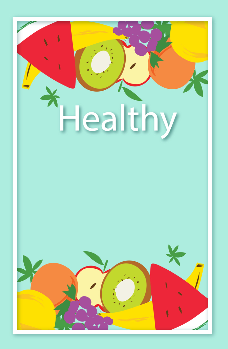 卡通水果健康海报背景素材