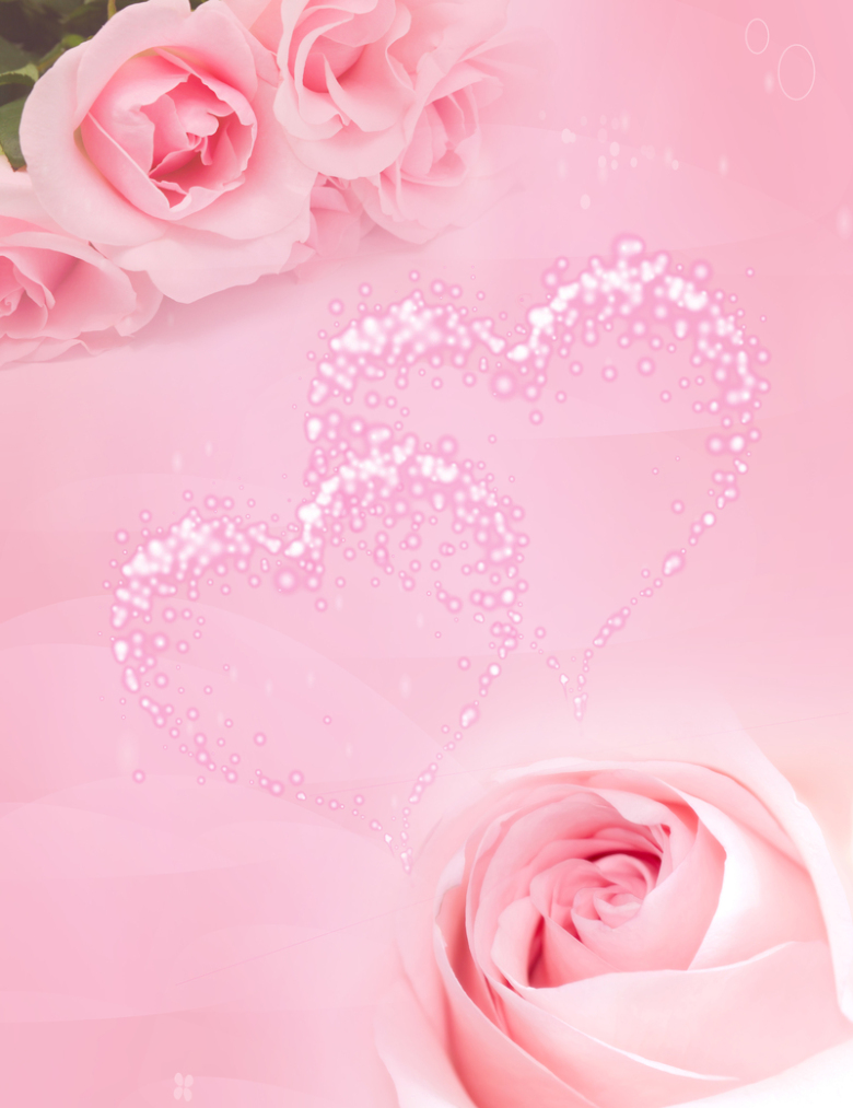 爱心玫瑰粉色海报背景素材