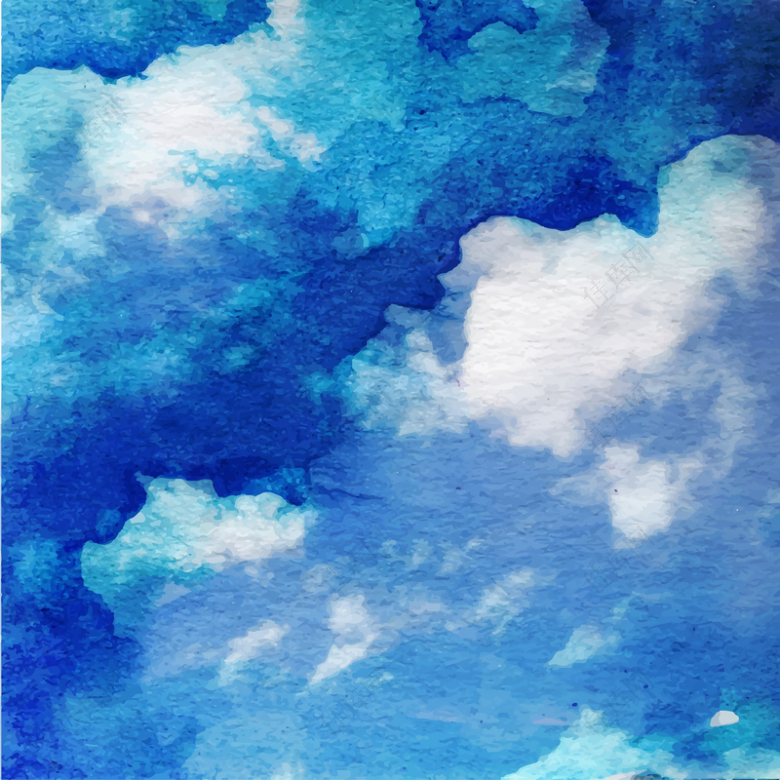 油画蓝天白云背景