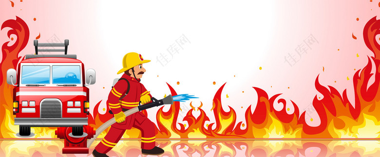 注重消防安全卡通背景