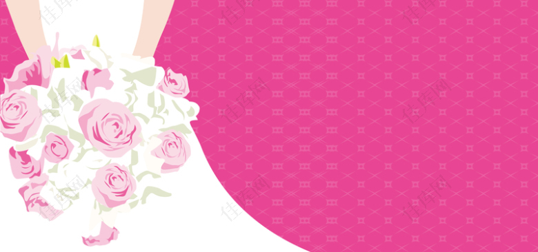 装饰婚礼纹理粉色banner背景
