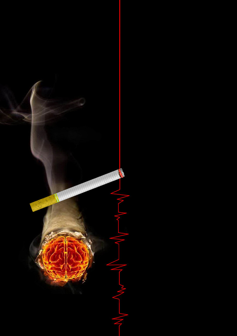 禁止吸烟抽烟有害健康公益海报广告背景