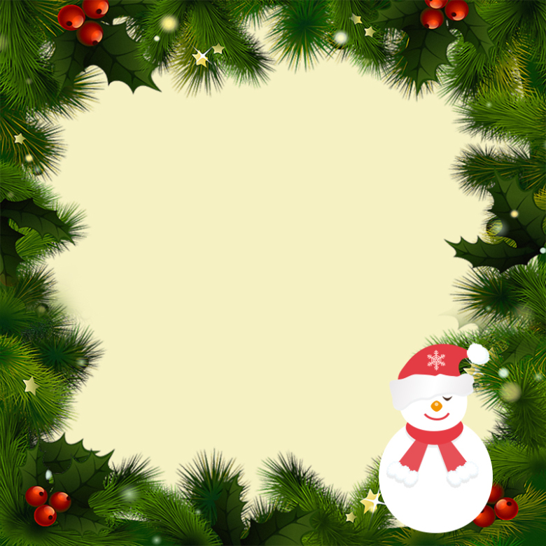 圣诞绿色方形边框淘宝主图