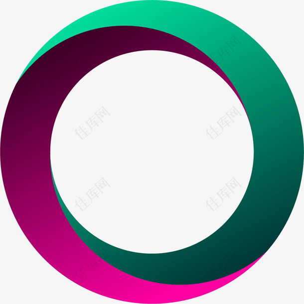 紫绿色迷你风格圆环循环