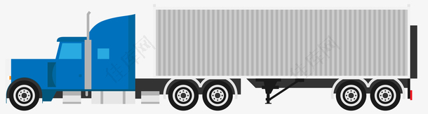 灰色矩形集装箱卡通卡车