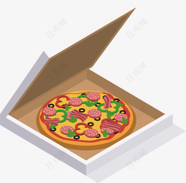 一盒矢量美味披萨