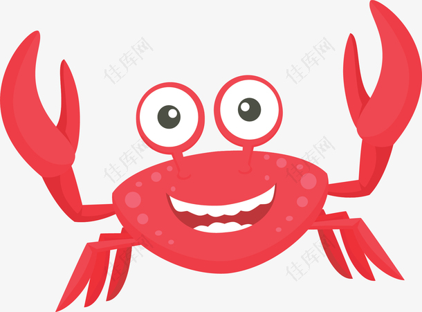 可爱卡通红色螃蟹