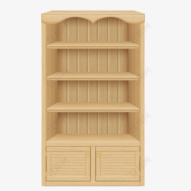 矢量免抠木制书柜