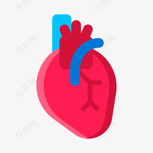 红色心脏医疗图标