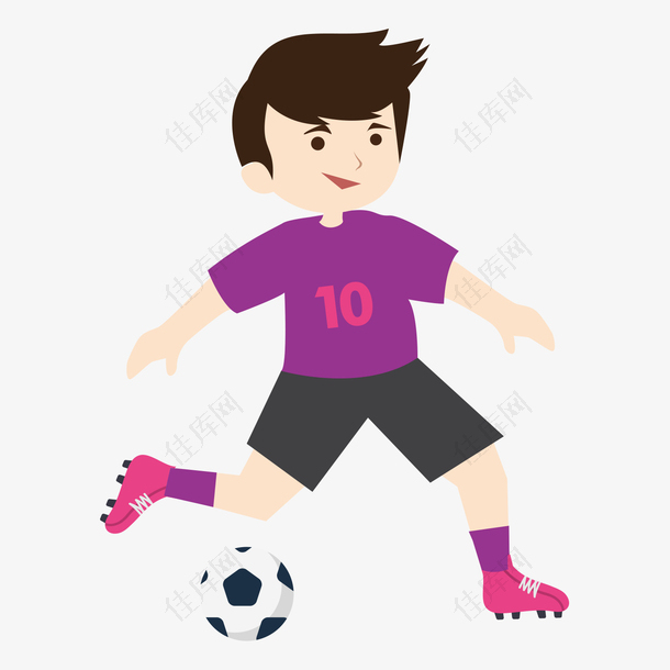 踢足球比赛人物插画