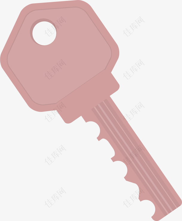 粉色扁平风格矢量钥匙