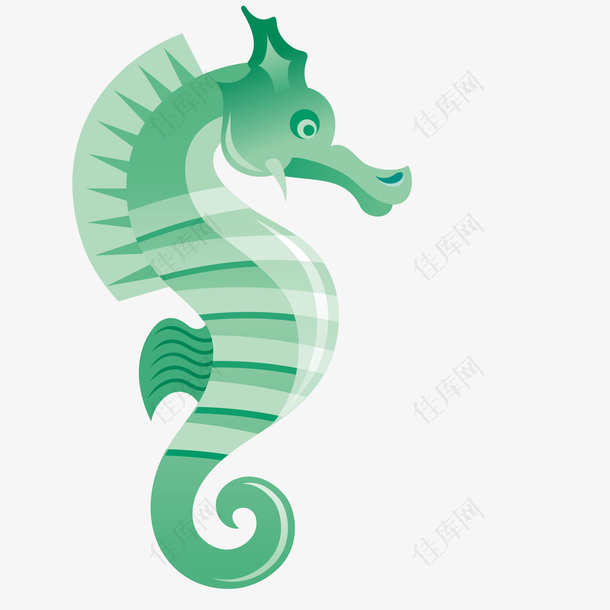 绿色的海马动物设计