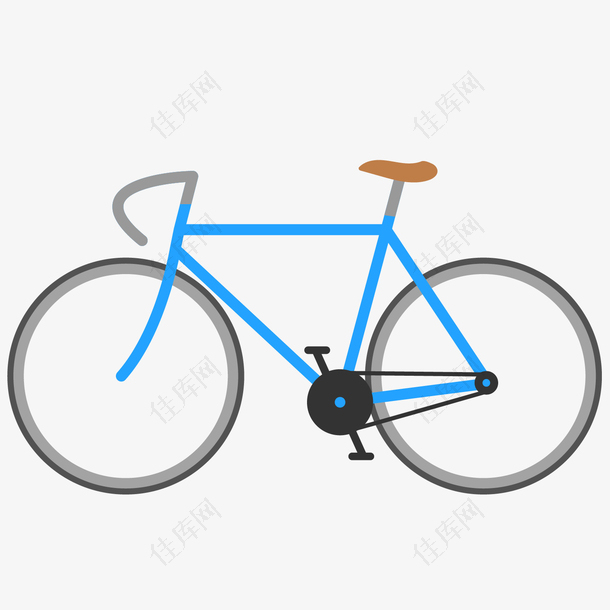 矢量卡通蓝色环保自行车