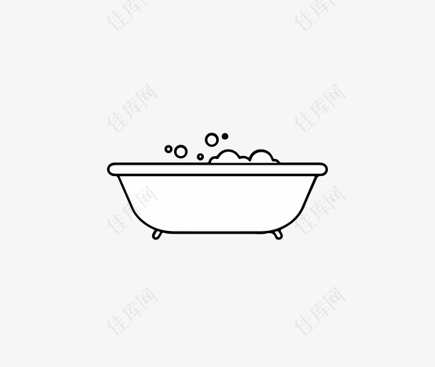 浴缸气泡图标矢量图