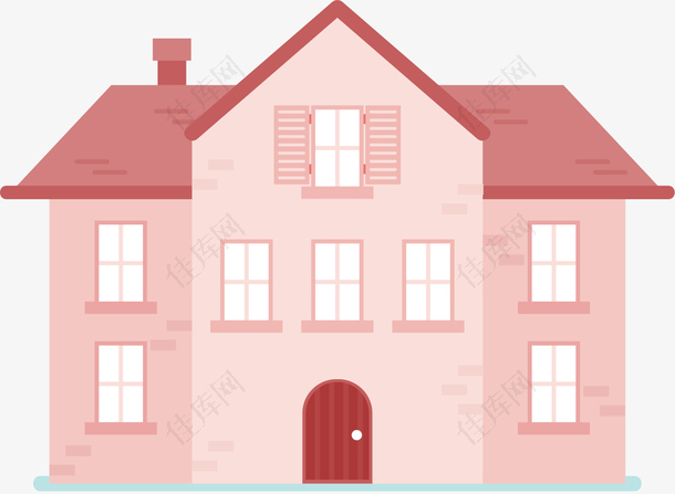 矢量图粉色的小房子