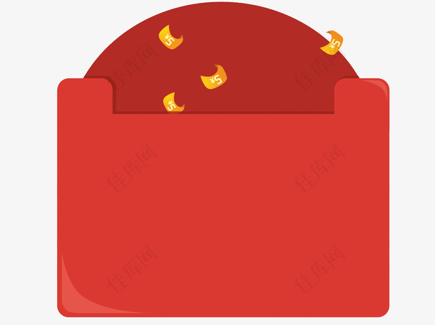 红包钱扁平化页面装饰图案