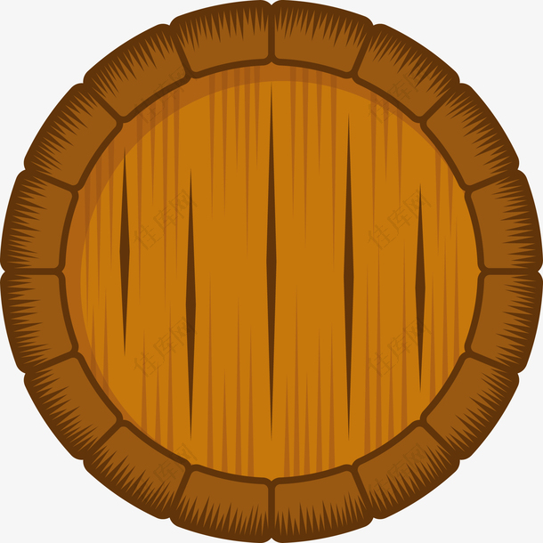 一个圆形褐色木头