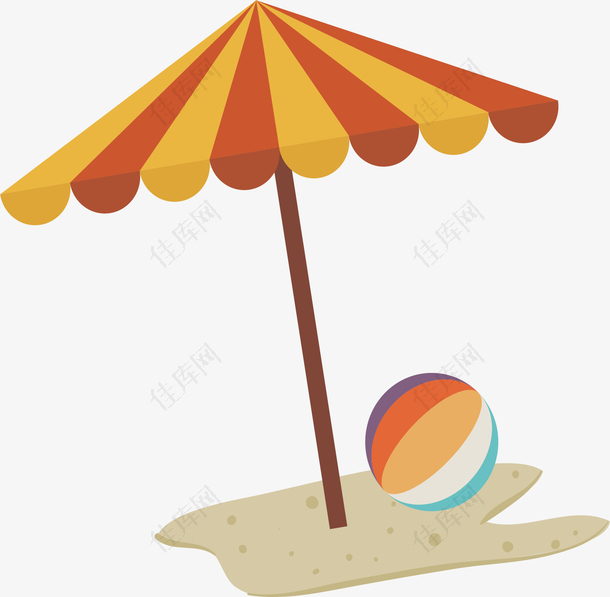 矢量图沙滩遮阳伞