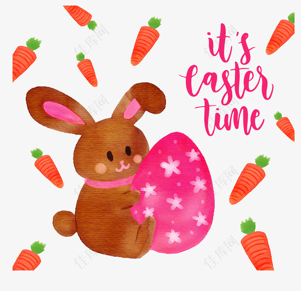 棕色兔子粉红彩蛋