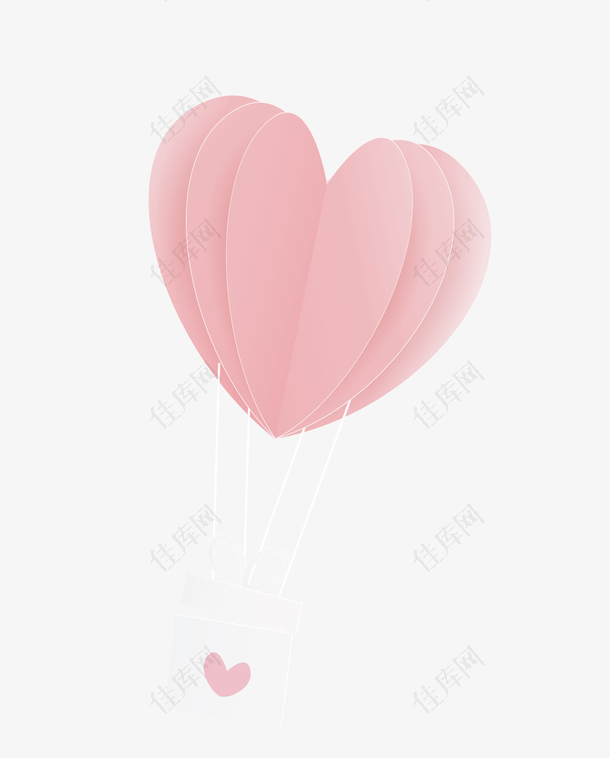 爱心气球喜庆祝福卡通矢量图