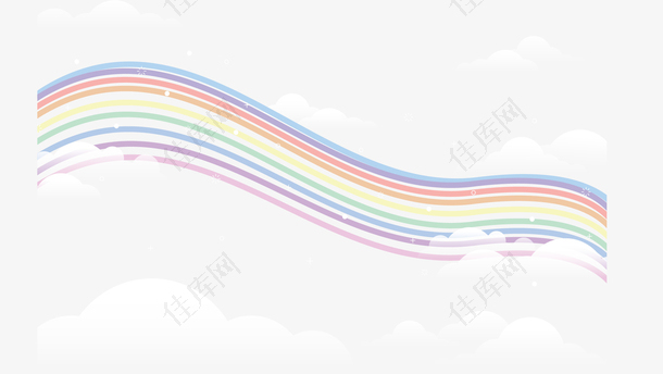 云端漂浮的七色彩虹