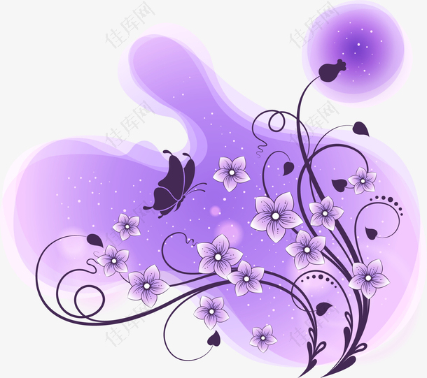 紫色花卉藤蔓