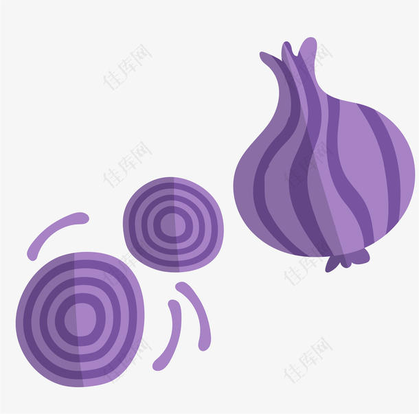 扁平化紫色洋葱图标设计