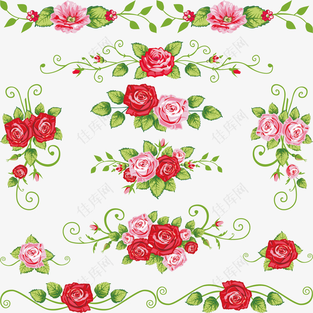 玫瑰花设计矢量素材
