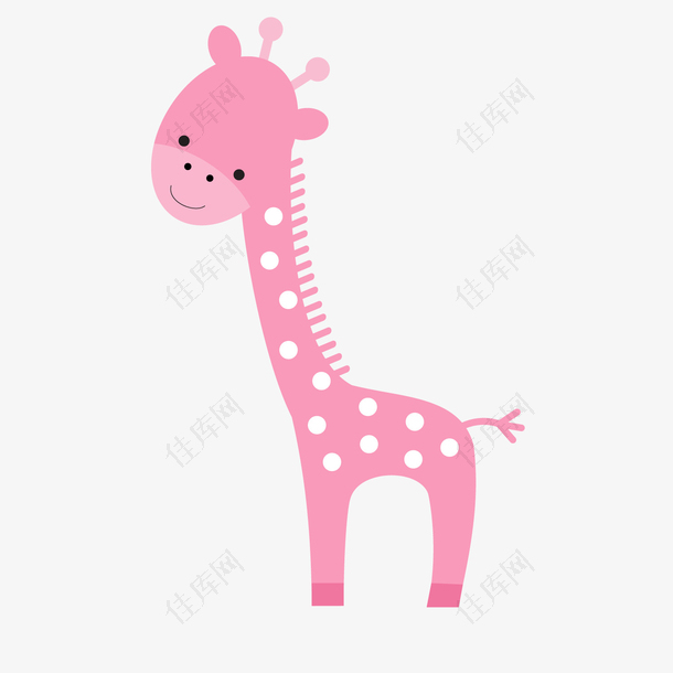 一只可爱的粉色长颈鹿
