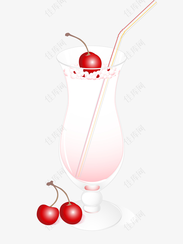 樱桃果汁饮料矢量图