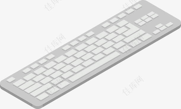 矢量图白色电脑键盘