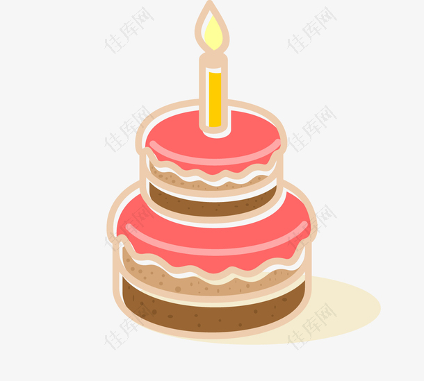矢量卡通生日蛋糕插图