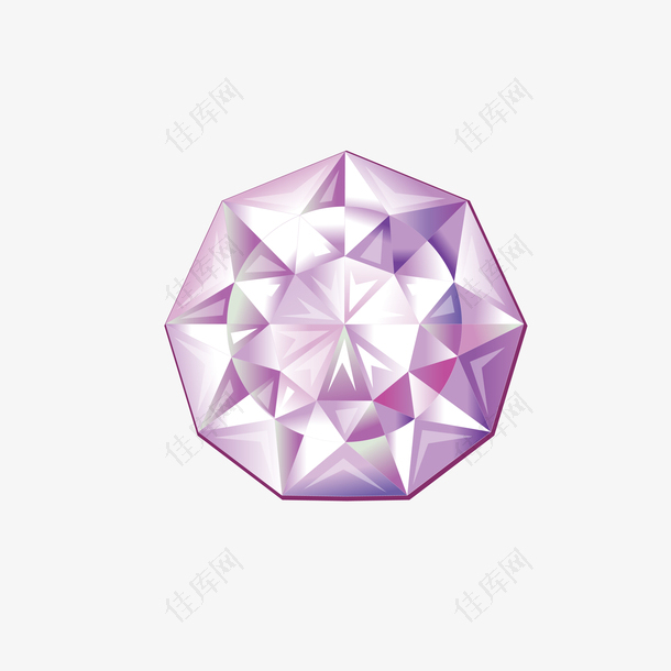 紫色九边行钻石矢量