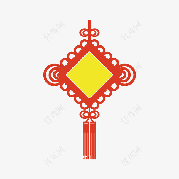 红色春节中国结元素