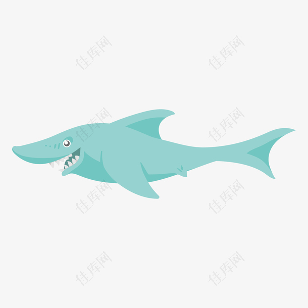 卡通世界海洋日鲨鱼