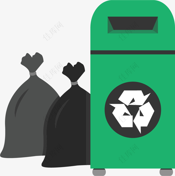 矢量城市回收垃圾桶