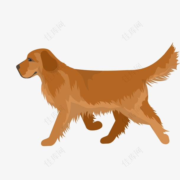 卡通可爱行走的小狗动物设计