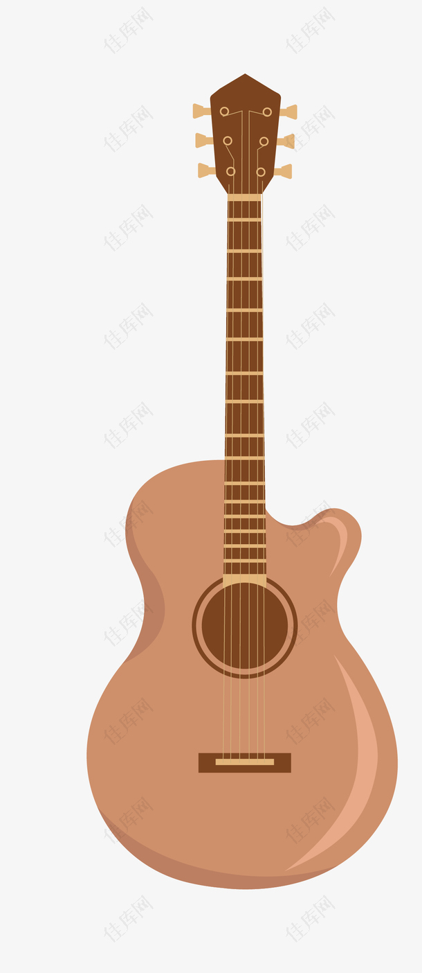 矢量卡通简洁扁平化吉他