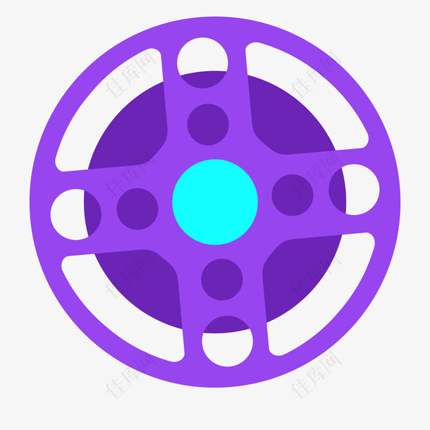 紫色圆弧电影元素