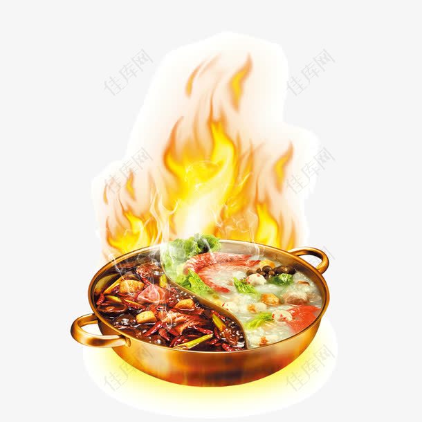 火锅食物美食火焰