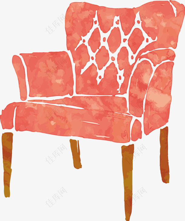 水彩沙发椅