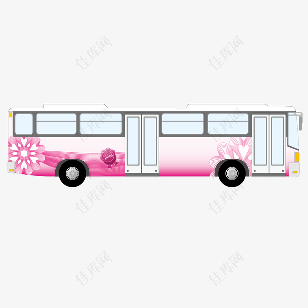 精美粉色公交车