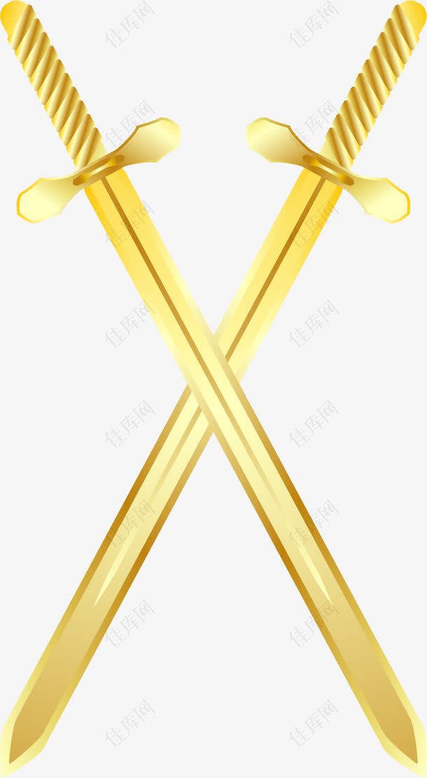 矢量手绘黄金圣剑