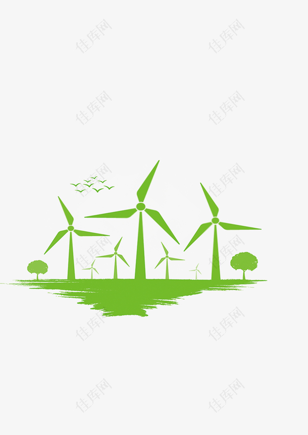 绿色环保的风车