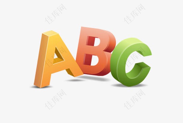 彩色英语字符ABC